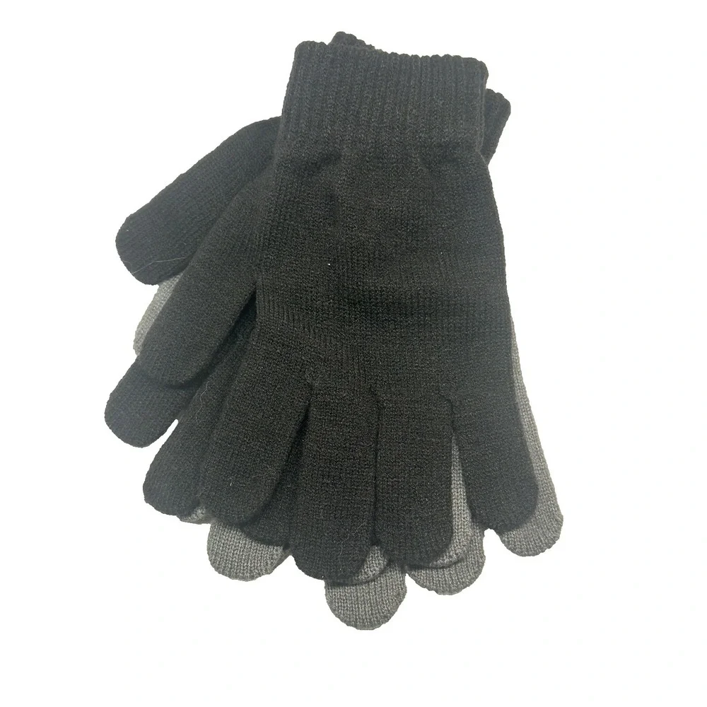 NEW time and tru womens 2 pairs winter gloves‎ black & grey